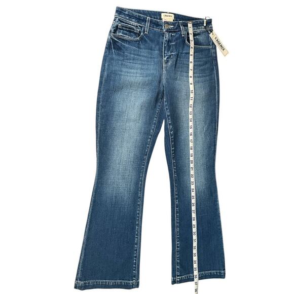 L'AGENCE Size 25 New With Tag High Rise Slim Flare Stretch Light Wash 94% Cotton - Picture 5 of 8